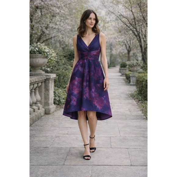 Lela Rose for Target Dresses & Skirts - Lela Rose for Target Neiman Marcus Watercolor Floral High Low Dress Silk Blend 2